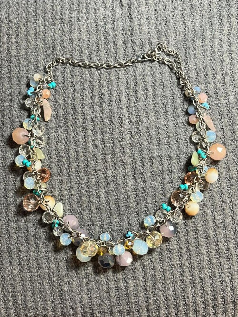 Chunky Glass and Crystal Beads Necklace